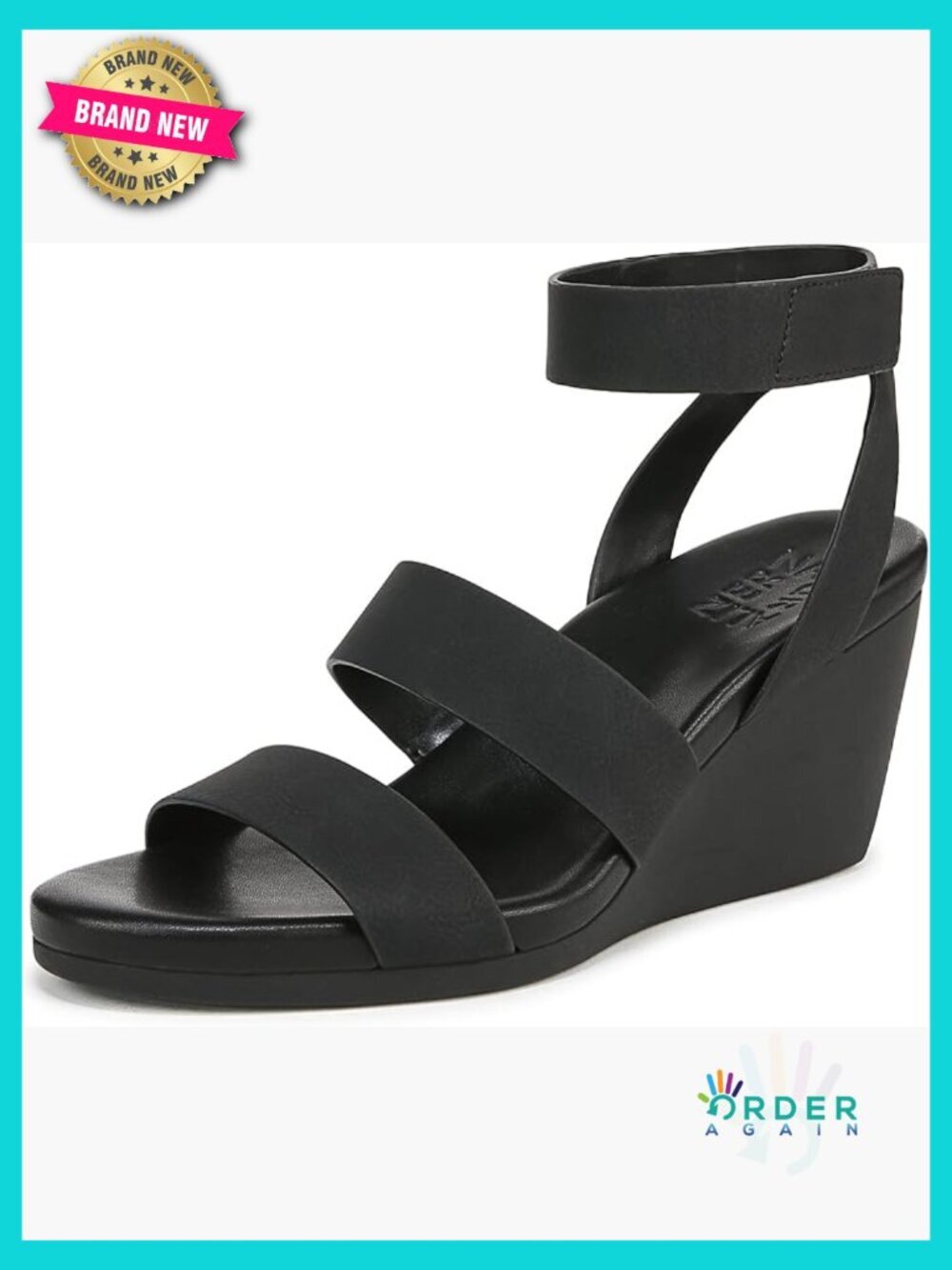 Wedge Sandal Open Toe Ankle Strap Platform Hook & Loop Closure Casual